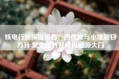 核电行业深度报告：四代堆与小堆如日方升 聚变堆打开终极能源大门