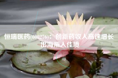 恒瑞医药(600276)：创新药收入高速增长 出海渐入佳境