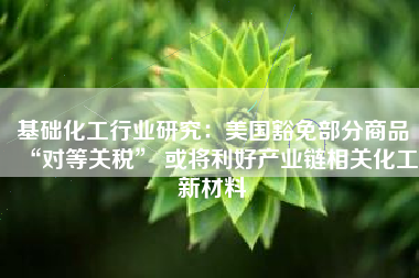 基础化工行业研究：美国豁免部分商品“对等关税” 或将利好产业链相关化工新材料