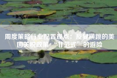 周度策略行业配置观点：反复横跳的美国关税政策 “非范式”的避险