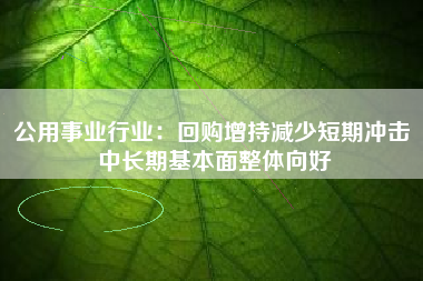 公用事业行业：回购增持减少短期冲击 中长期基本面整体向好