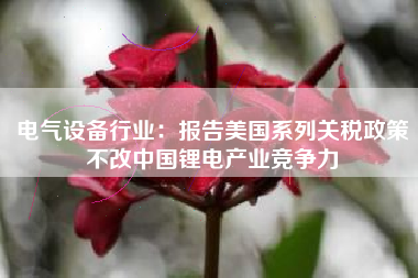 电气设备行业：报告美国系列关税政策不改中国锂电产业竞争力