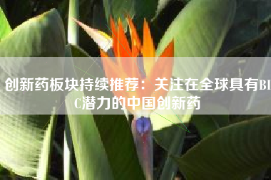 创新药板块持续推荐：关注在全球具有BIC潜力的中国创新药