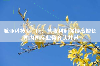 航亚科技(688510)：营收利润保持高增长 国内国际业务齐头并进