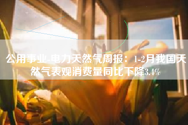公用事业-电力天然气周报：1-2月我国天然气表观消费量同比下降3.4%