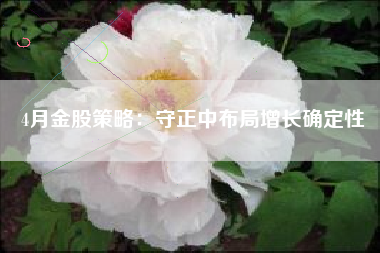 4月金股策略：守正中布局增长确定性