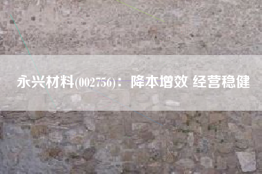 永兴材料(002756)：降本增效 经营稳健