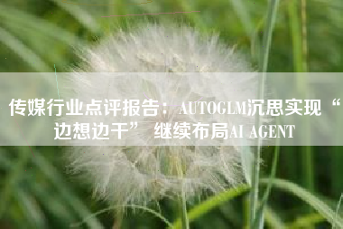 传媒行业点评报告：AUTOGLM沉思实现“边想边干” 继续布局AI AGENT