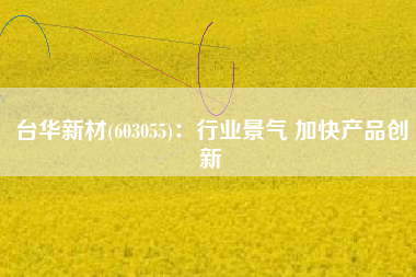 台华新材(603055)：行业景气 加快产品创新
