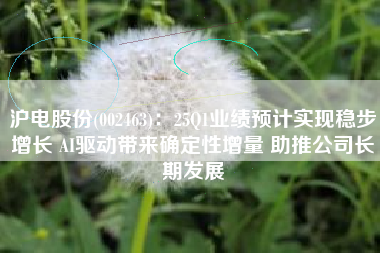 沪电股份(002463)：25Q1业绩预计实现稳步增长 AI驱动带来确定性增量 助推公司长期发展