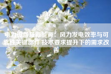 电力设备及新能源：风力发电效率与可靠性关键部件 技术要求提升下的需求改善