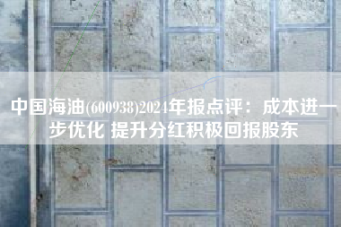 中国海油(600938)2024年报点评：成本进一步优化 提升分红积极回报股东