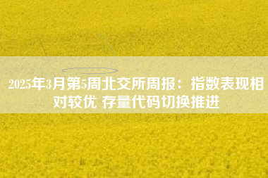 2025年3月第5周北交所周报：指数表现相对较优 存量代码切换推进