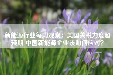 新能源行业每周观察：美国关税力度超预期 中国新能源企业该如何应对？