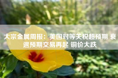 大宗金属周报：美国对等关税超预期 衰退预期交易再起 铜价大跌