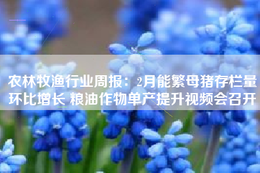 农林牧渔行业周报：2月能繁母猪存栏量环比增长 粮油作物单产提升视频会召开