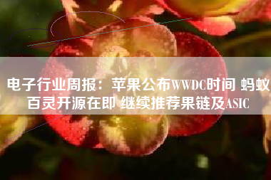 电子行业周报：苹果公布WWDC时间 蚂蚁百灵开源在即 继续推荐果链及ASIC