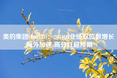 美的集团(000333)：2024Q4业绩双位数增长 海外加速 高分红超预期