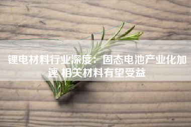 锂电材料行业深度：固态电池产业化加速 相关材料有望受益