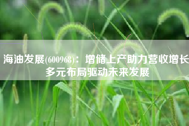 海油发展(600968)：增储上产助力营收增长 多元布局驱动未来发展