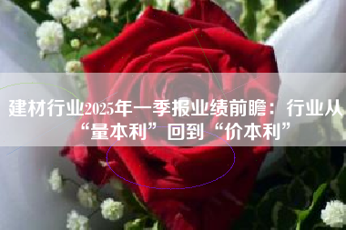 建材行业2025年一季报业绩前瞻：行业从“量本利”回到“价本利”