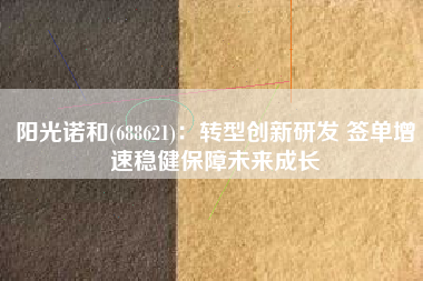 阳光诺和(688621)：转型创新研发 签单增速稳健保障未来成长
