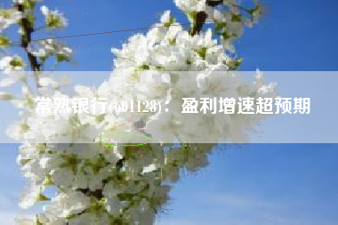 常熟银行(601128)：盈利增速超预期