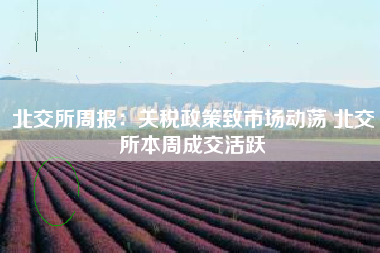 北交所周报：关税政策致市场动荡 北交所本周成交活跃
