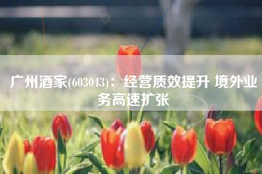 广州酒家(603043)：经营质效提升 境外业务高速扩张
