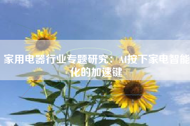 家用电器行业专题研究：AI按下家电智能化的加速键