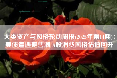 大类资产与风格轮动周报(2025年第14期)：美债遭遇抛售潮 A股消费风格估值回升