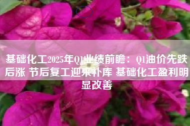 基础化工2025年Q1业绩前瞻：Q1油价先跌后涨 节后复工迎来补库 基础化工盈利明显改善