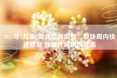 2025年4月第2周北交所周报：板块周内快速修复 存量代码切换试点