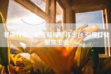 非银行业：信托新规即将出台 引导行业聚焦主业