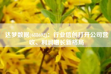 达梦数据(688692)：行业信创打开公司营收、利润增长新格局