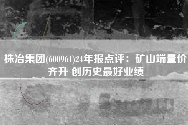 株冶集团(600961)24年报点评：矿山端量价齐升 创历史最好业绩