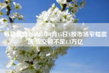每日复盘：2025年4月15日A股市场窄幅震荡 成交额不足1.1万亿