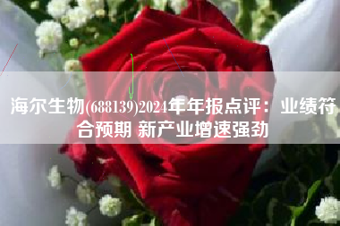 海尔生物(688139)2024年年报点评：业绩符合预期 新产业增速强劲