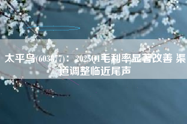 太平鸟(603877)：2025Q1毛利率显著改善 渠道调整临近尾声