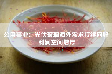 公用事业：光伏玻璃海外需求持续向好 利润空间增厚
