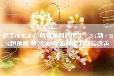 柳工(000528)：归母净利润同比+25%到+35%超预期 看好2025年盈利能力继续改善