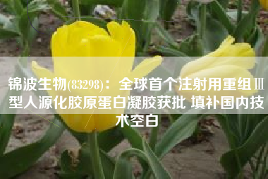 锦波生物(83298)：全球首个注射用重组Ⅲ型人源化胶原蛋白凝胶获批 填补国内技术空白
