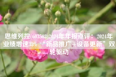 思维列控(603508)2024年年报点评：2024年业绩增速33% “新品推广+设备更新”双轮驱动