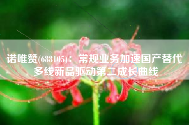 诺唯赞(688105)：常规业务加速国产替代 多线新品驱动第二成长曲线