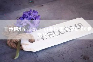 千禾味业(603027)：Q1业绩重启增长 期待势能延续