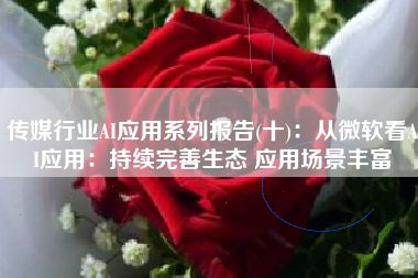 传媒行业AI应用系列报告(十)：从微软看AI应用：持续完善生态 应用场景丰富
