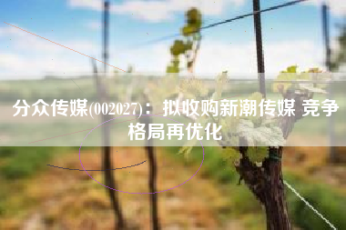 分众传媒(002027)：拟收购新潮传媒 竞争格局再优化