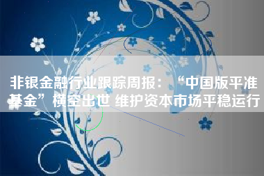 非银金融行业跟踪周报：“中国版平准基金”横空出世 维护资本市场平稳运行
