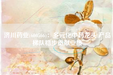 济川药业(600566)：多元化中药龙头 产品梯队稳步贡献业绩