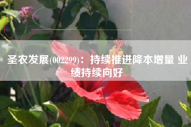 圣农发展(002299)：持续推进降本增量 业绩持续向好